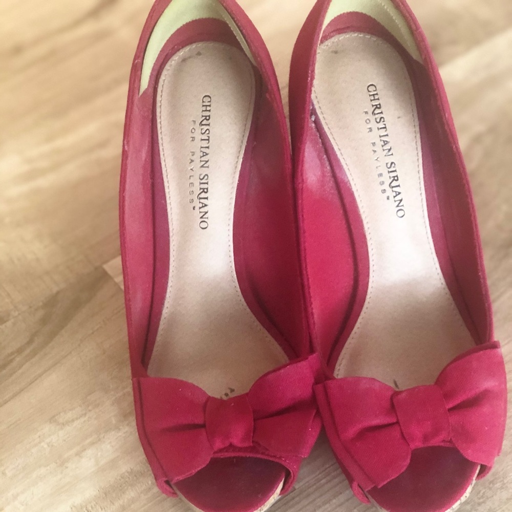 Red sexy high heels shoes